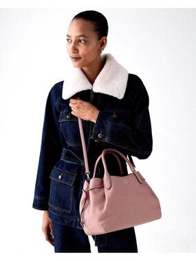 New Kate Spade Dumpling Large Satchel Pebble Leather Dusk Rose